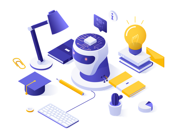 Artificial education  Illustration