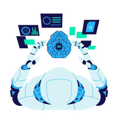 Artificial Inteligence Robot  Illustration
