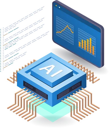 Artificial intelligence analysis programmer management  Illustration