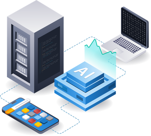 Artificial intelligence analysis server  Illustration