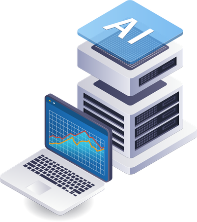 Artificial intelligence analysis server technology  Illustration