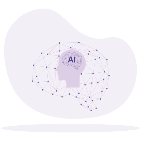 Artificial intelligence and network cloud big data  Illustration