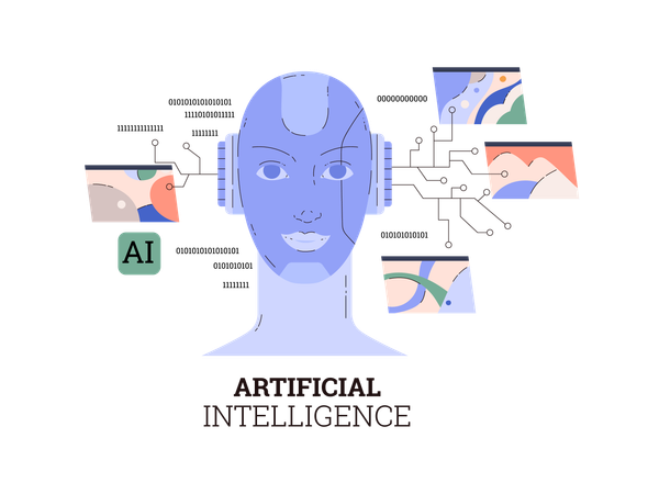 Artificial intelligence and technology  Illustration
