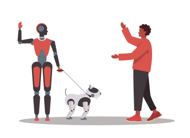 Artificial intelligence as part of human routine  Ilustração