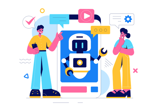 Artificial Intelligence Assistant  Illustration