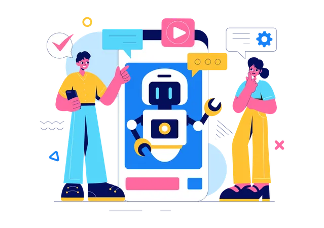 Artificial Intelligence Assistant  Illustration