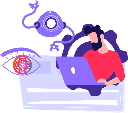 Artificial Intelligence At Work  Illustration