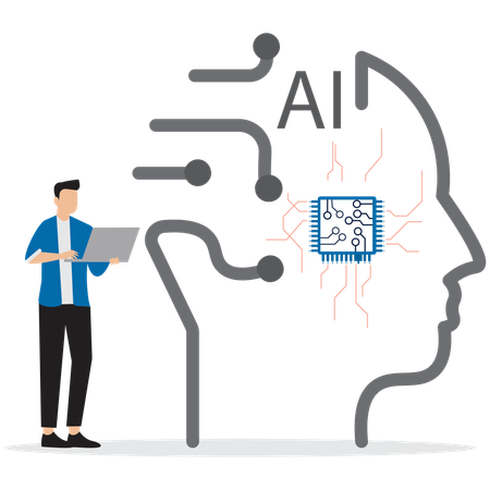 Artificial Intelligence Brain  Illustration
