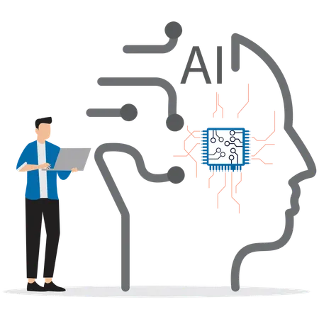 Artificial Intelligence Brain  Illustration