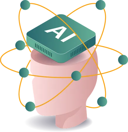 Artificial Intelligence brain  Illustration