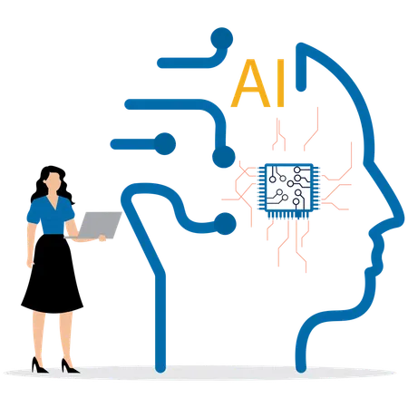 Artificial Intelligence Brain  Illustration