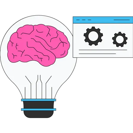 Artificial intelligence brain maintenance  Illustration