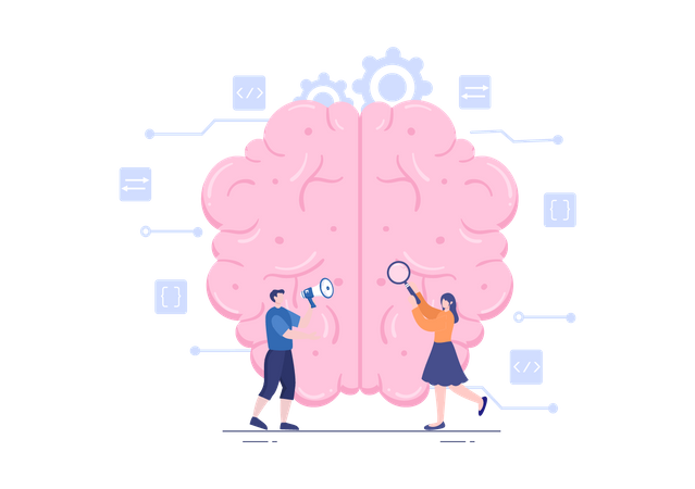 Artificial Intelligence Brain Technology  Illustration