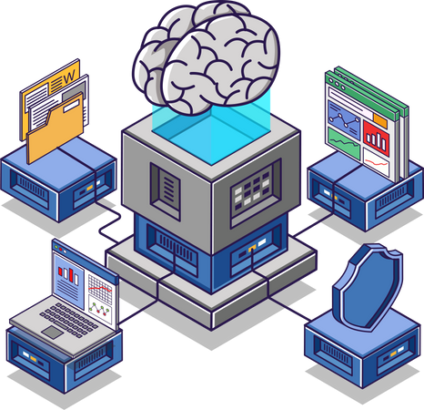 Artificial intelligence business analysis  Illustration