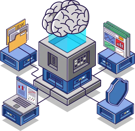 Artificial intelligence business analysis  Illustration