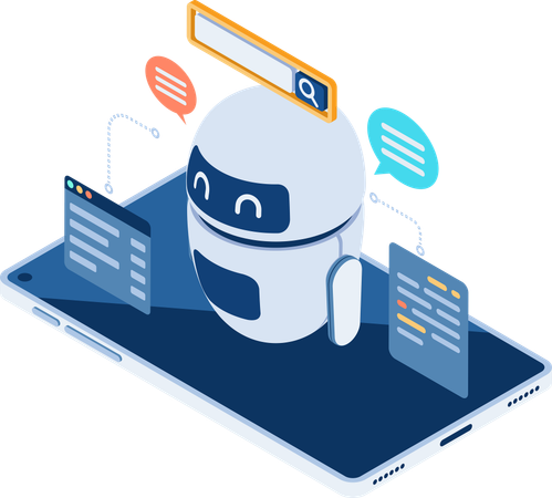 Artificial Intelligence Chatbot  Illustration