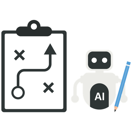 Artificial Intelligence Chatbot Planning a Strategy for Smart Business Solutions  Illustration
