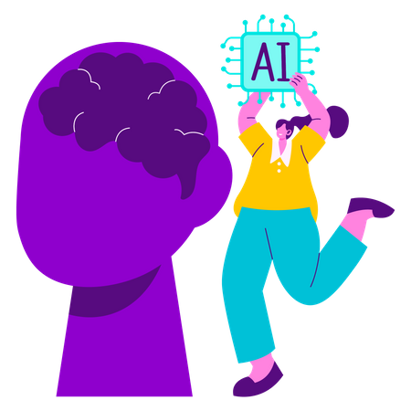 Artificial Intelligence Chip  Illustration