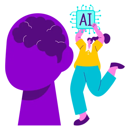 Artificial Intelligence Chip  Illustration