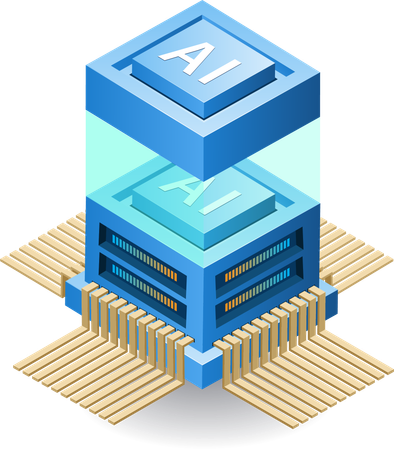 Artificial intelligence chip  Illustration