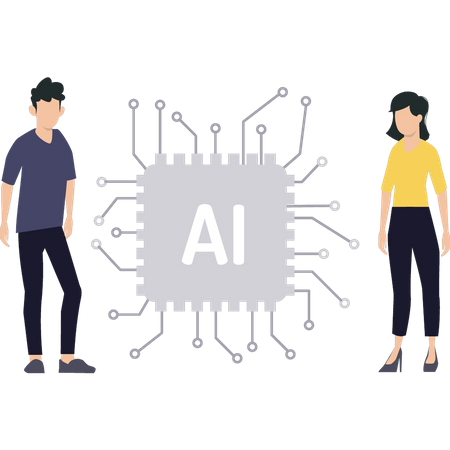 Artificial intelligence chip  Illustration