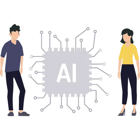 Artificial intelligence chip  Illustration