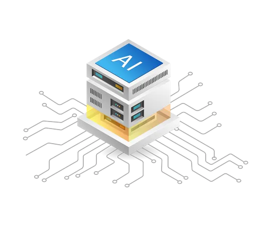 Artificial intelligence chip  Illustration