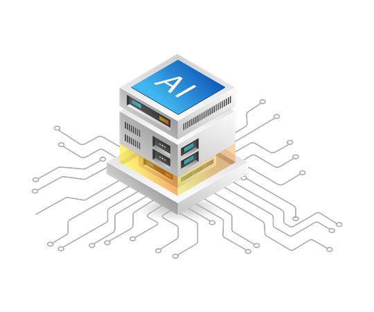 Artificial intelligence chip  Illustration