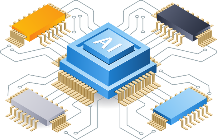 Artificial intelligence chip technology  Illustration