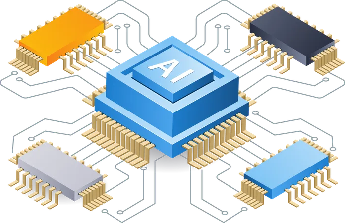 Artificial intelligence chip technology  Illustration