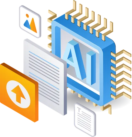 Artificial intelligence create data  Illustration