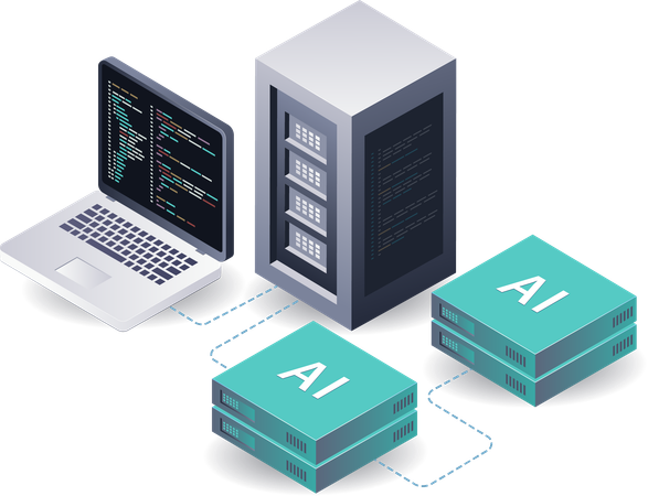 Artificial Intelligence Data for Server System Intelligence  Illustration