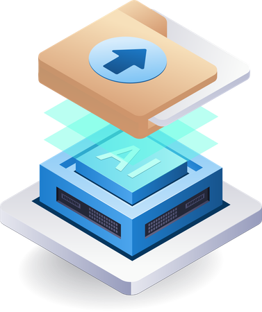 Artificial intelligence data management  Illustration