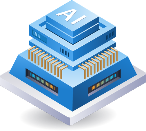 Artificial intelligence data server  Illustration