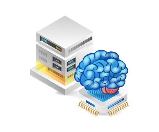 Artificial intelligence data server  Illustration