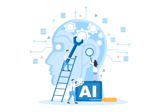 Artificial Intelligence Development Illustration