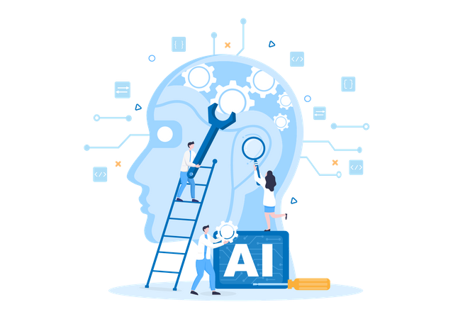 Artificial Intelligence Development  Illustration