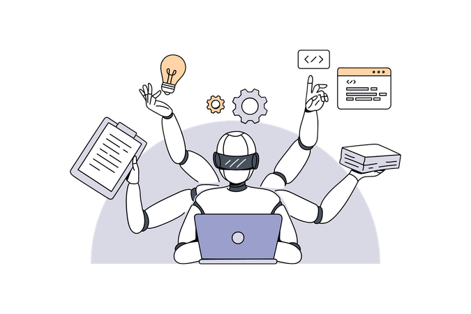 Artificial Intelligence enabled business strategy  Illustration