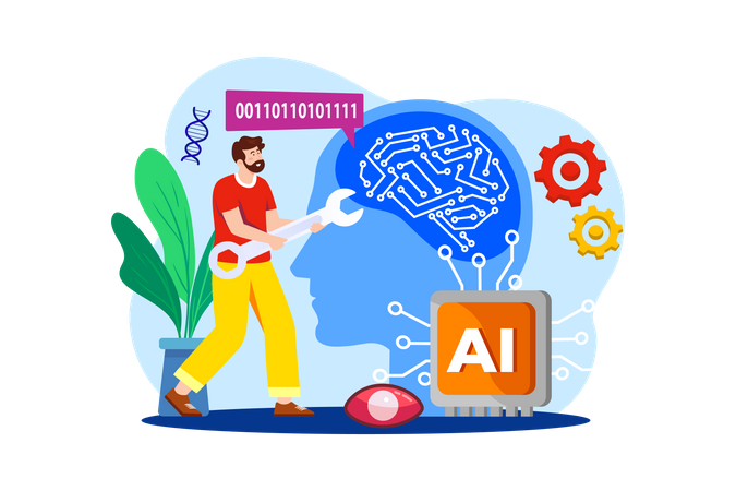 Artificial Intelligence Engineer  Illustration