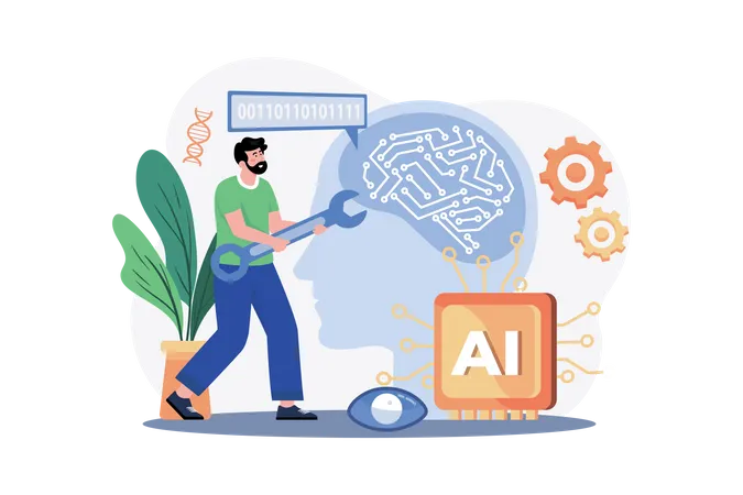 Artificial Intelligence Engineer  Illustration