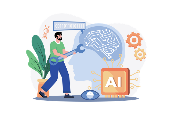 Artificial Intelligence Engineer  Illustration