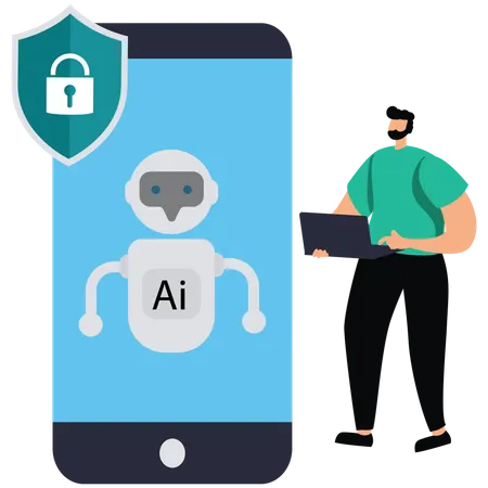 Artificial Intelligence for Cybersecurity  Illustration