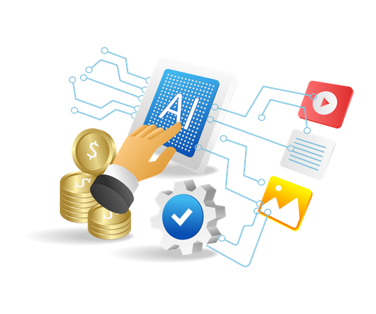 Artificial intelligence for marketing optimization  Illustration