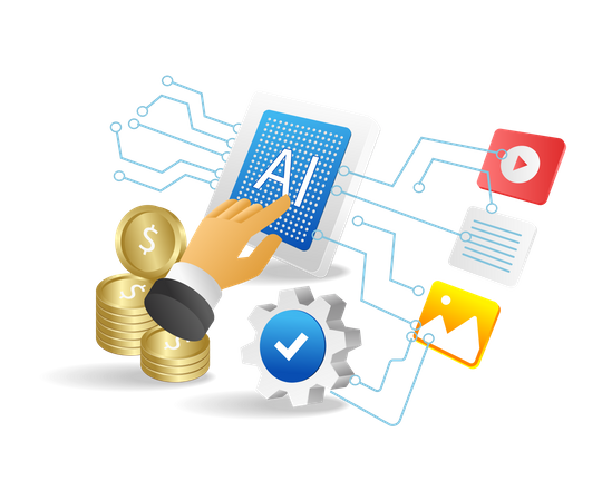 Artificial intelligence for marketing optimization  Illustration