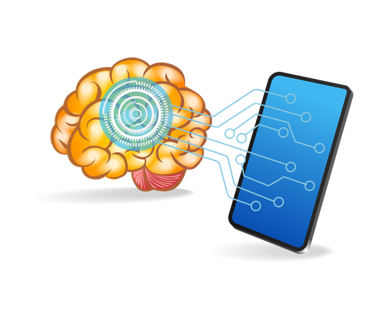 Artificial intelligence for smartphone  Illustration