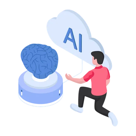 Artificial Intelligence Human Brain  Illustration