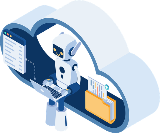 Artificial Intelligence in Cloud Computing  Illustration