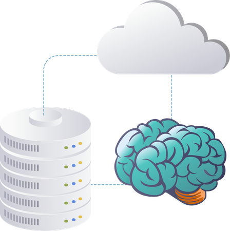 Artificial Intelligence in Cloud Server Technology  Illustration