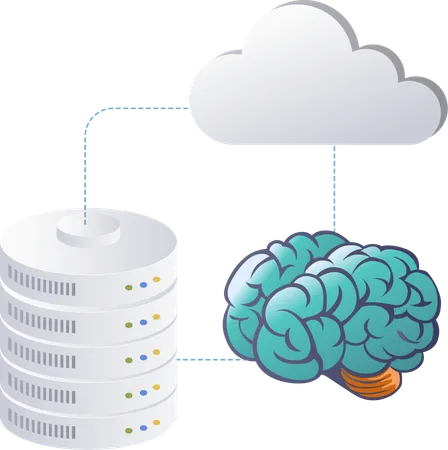 Artificial Intelligence in Cloud Server Technology  Illustration