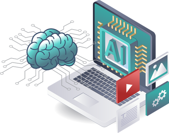 コンピュータ技術における人工知能  イラスト